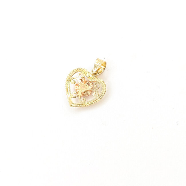 Pendant Floral Heart 14ktt .95g 126022003