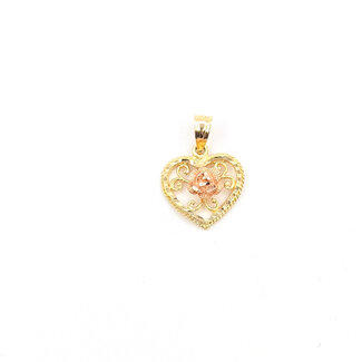 Pendant Floral Heart 14ktt .95g 126022002