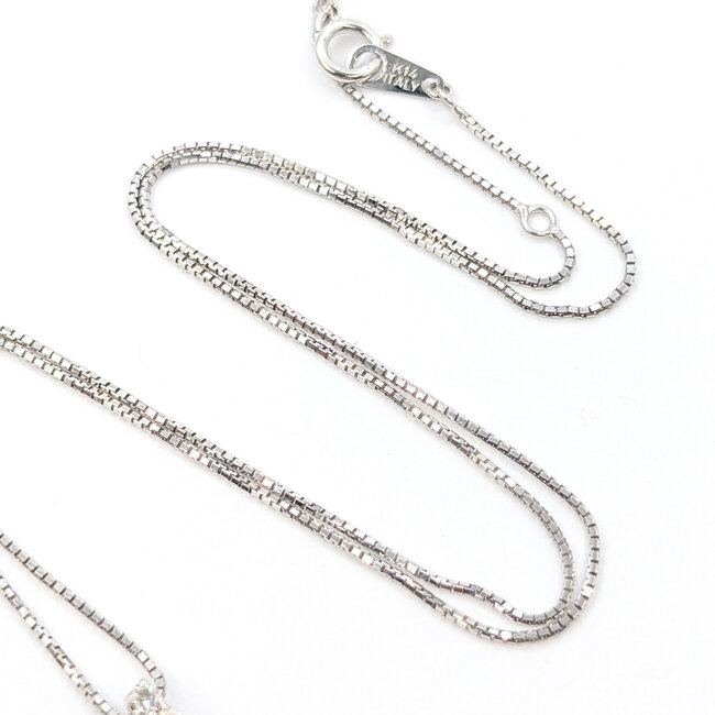 Pendant Drop W/Chain .23ctw Round Diamonds .75ct Purple Tanzanite 14kw 18x8mm 15.5" 2.4g 126020028