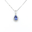 Pendant Drop W/Chain .23ctw Round Diamonds .75ct Purple Tanzanite 14kw 18x8mm 15.5" 2.4g 126020028