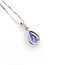Pendant Drop W/Chain .23ctw Round Diamonds .75ct Purple Tanzanite 14kw 18x8mm 15.5" 2.4g 126020028