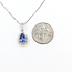 Pendant Drop W/Chain .23ctw Round Diamonds .75ct Purple Tanzanite 14kw 18x8mm 15.5" 2.4g 126020028