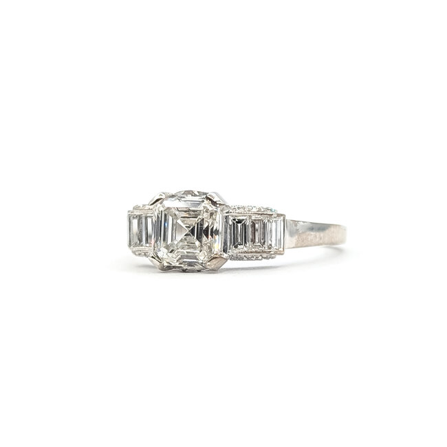 Ring 7-Stone 1.08ct Asscher Lab Grown Diamond IGI: 727512435 .60ctw Diamonds 900pt 3.52g Sz6 125100026