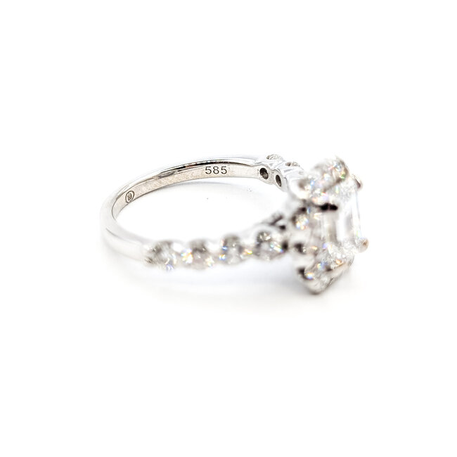 Ring Halo 1.03ct Emerald Lab Grown Diamond IGI: 675551231 0.75ctw Near Colorless Diamonds 14kw 10mm Sz4 2.9g 125120029