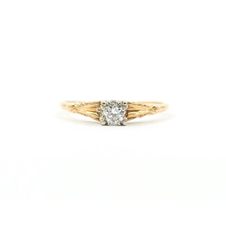 Ring Engagement Antique .17ct Old European Diamond 14ky 1.3mm Sz7.5 1.32g 126020054