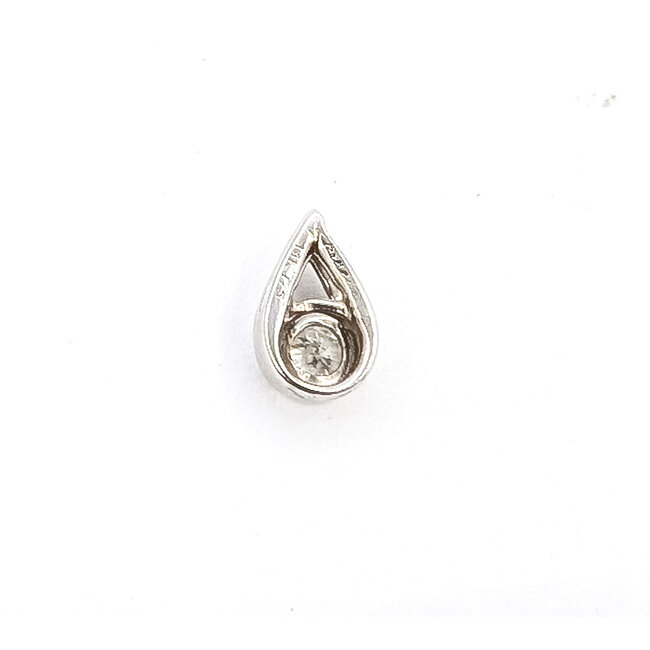 Pendant Tear Drop .17ct Round Diamond 14kw 10x6mm .95g 126020056