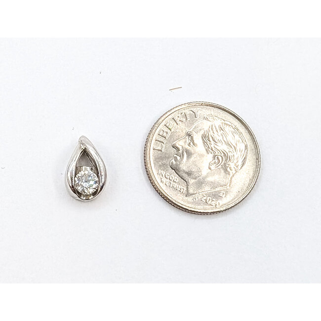 Pendant Tear Drop .17ct Round Diamond 14kw 10x6mm .95g 126020056