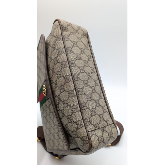 Messenger Gucci Ophidia Medium Biege Canvas & Dark Brown Leather 126025008