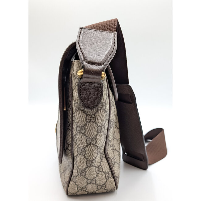 Messenger Gucci Ophidia Medium Biege Canvas & Dark Brown Leather 126025008