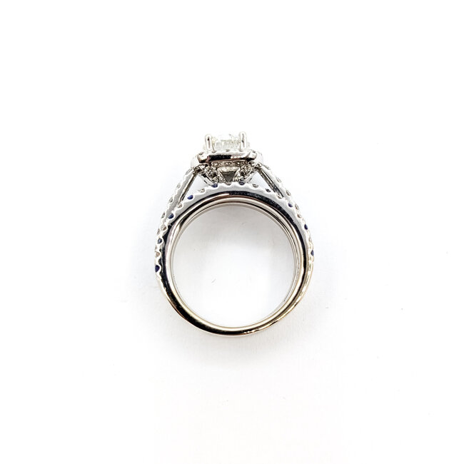 Ring Anniversary Set 1ct Round Diamond .80ctw Diamonds .33ctw Blue Sapphire 14kw 6.2mm Sz5.75 8.54g 226020037