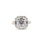 Ring Halo 8mm Round CZ Center 1.27ctw Diamond 14kw 12x12mm Sz6 7.73g 226020009