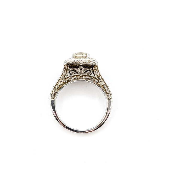 Ring Engagement Filigree .60ct Princess Diamond .75ctw Diamonds 14kw 10.5x10.5mm Sz4.75 4.81g 226020035