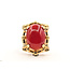 Ring Cocktail Ornate 18x13mm Red Coral 14ky 2.6mm Sz9 11g 226020052