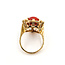 Ring Cocktail Ornate 18x13mm Red Coral 14ky 2.6mm Sz9 11g 226020052