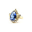 Ring Halo Tear Drop 0.56ctw Round Diamonds 6.09ct Purple Tanzanite 18ky 22mm Sz6.75 10.49g 226020049