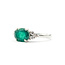 Ring 7-Stone 0.21ctw Round Diamonds 1.78ct Green Emerald Platinum 2.5mm Sz7 6.24g 226020058