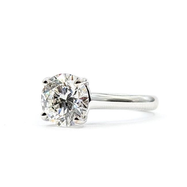 Ring Engagement Solitare 3.34ct Round Lab Grown Diamond IGI: 624431681 14kw Sz8.5 5.8g 125120036