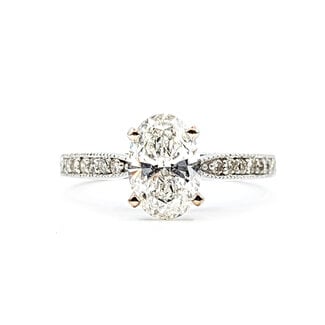 Ring Wedding Set 1.52ct Oval Lab Grown Diamond IGI: 758551765 .33ctw Near Colorless Diamonds 14kw 5mm Sz7 6.4g 125120052