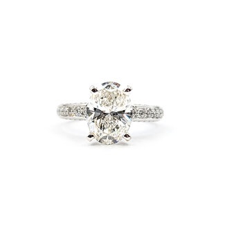 Ring Engagement 2.12ct Oval Lab Grown Diamond IGI: 649421994 .50ctw Round Diamonds 950pt sz7 124050162
