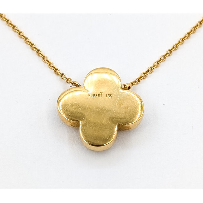 Pendant Quatrefoil 0.41ctw Round Diamonds 18ky 15x15mm 16-18" 4.23g 226020045