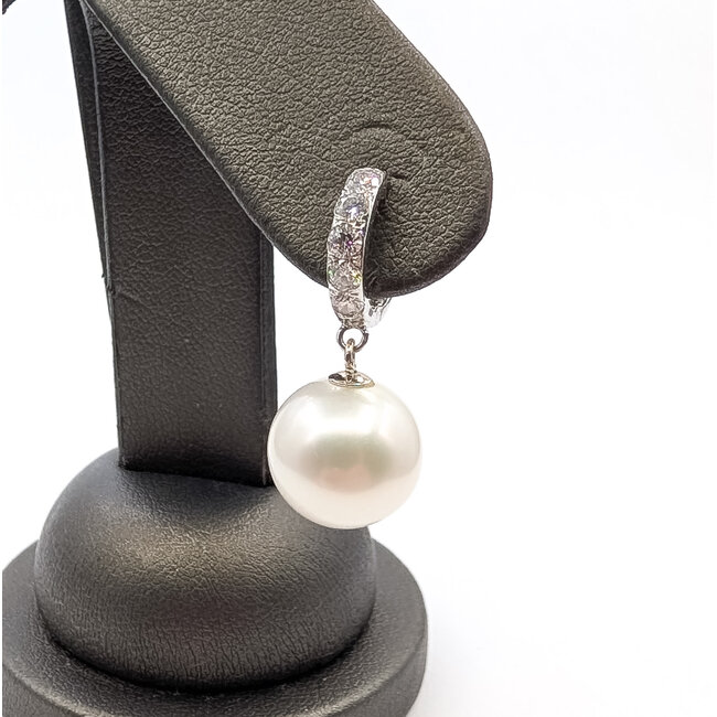 Earrings Drop .50ctw Round Diamonds 11.5mm Akoya 14kw 26x11.5 5.98g 225040002