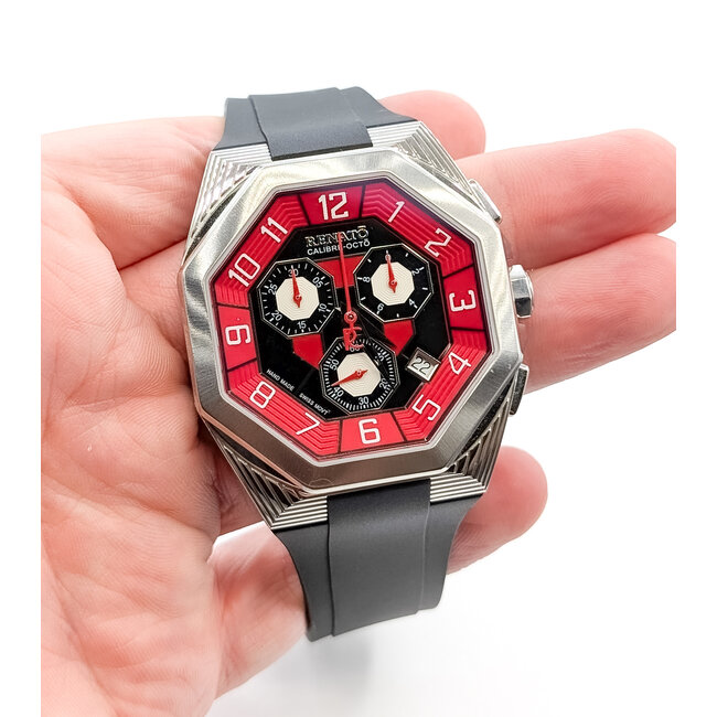 Watch Renato Calibre Octo Red 45mm Stainless Steel Rubber Strap Box 224116613