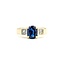Ring 3 Stone .32ctw Princess Diamonds 1.40ct Sapphire 18ky sz7.25 224120176