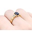 Ring 3 Stone .32ctw Princess Diamonds 1.40ct Sapphire 18ky sz7.25 224120176