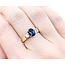 Ring 3 Stone .32ctw Princess Diamonds 1.40ct Sapphire 18ky sz7.25 224120176