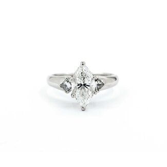 Ring Engagement 3 Stone 1.52ct Marquise Diamond .32ctw Diamonds Platinum sz7.5 224120300