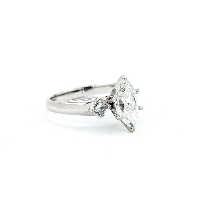 Ring Engagement 3 Stone 1.52ct Marquise Diamond .32ctw Diamonds Platinum sz7.5 224120300