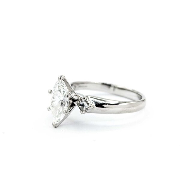 Ring Engagement 3 Stone 1.52ct Marquise Diamond .32ctw Diamonds Platinum sz7.5 224120300