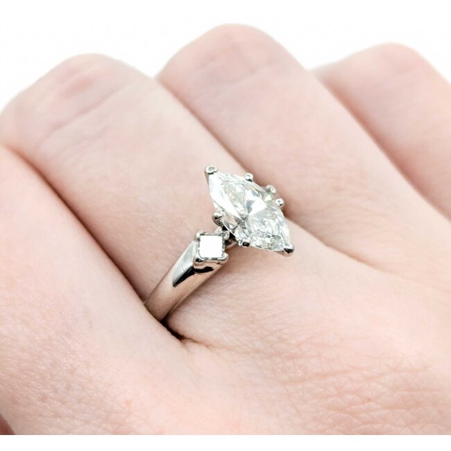 Ring Engagement 3 Stone 1.52ct Marquise Diamond .32ctw Diamonds Platinum sz7.5 224120300