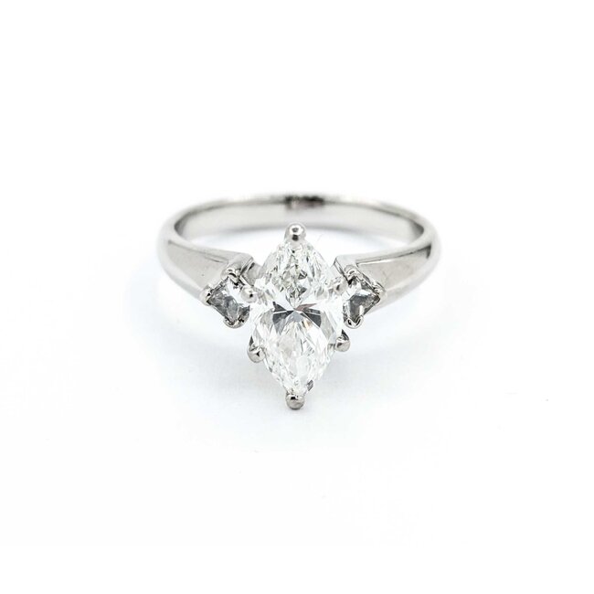 Ring Engagement 3 Stone 1.52ct Marquise Diamond .32ctw Diamonds Platinum sz7.5 224120300