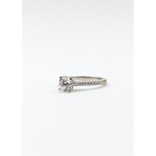 Ring Engagement Eternity 1.06ct Round Lab Grown Diamond IGI: LG687562223 .25ctw Diamonds 950pt 2.1mm Sz6 4.48g 125100045