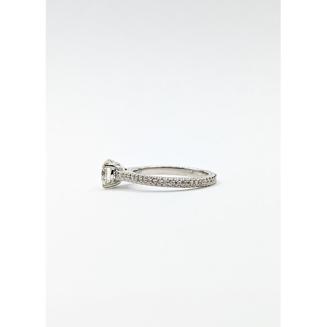 Ring Engagement Eternity 1.06ct Round Lab Grown Diamond IGI: LG687562223 .25ctw Diamonds 950pt 2.1mm Sz6 4.48g 125100045