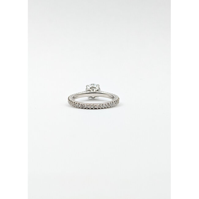 Ring Engagement Eternity 1.06ct Round Lab Grown Diamond IGI: LG687562223 .25ctw Diamonds 950pt 2.1mm Sz6 4.48g 125100045