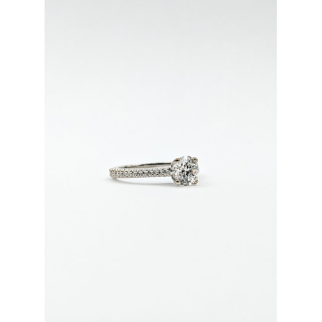 Ring Engagement Eternity 1.06ct Round Lab Grown Diamond IGI: LG687562223 .25ctw Diamonds 950pt 2.1mm Sz6 4.48g 125100045