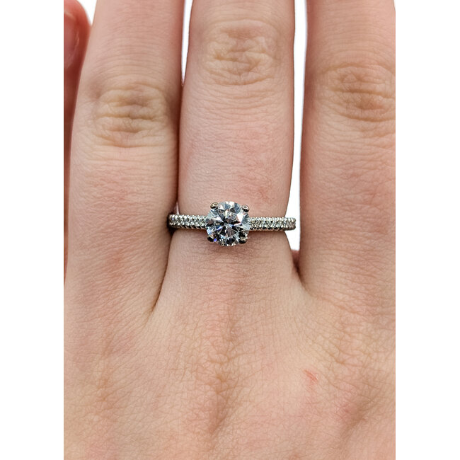 Ring Engagement Eternity 1.06ct Round Lab Grown Diamond IGI: LG687562223 .25ctw Diamonds 950pt 2.1mm Sz6 4.48g 125100045