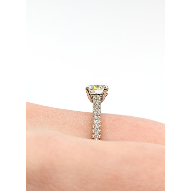 Ring Engagement Eternity 1.06ct Round Lab Grown Diamond IGI: LG687562223 .25ctw Diamonds 950pt 2.1mm Sz6 4.48g 125100045