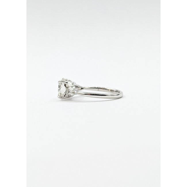 Ring Engagement 7-Across 1.85ct Round Brilliant Lab Grown Diamond IGI: 697520556 .50ctw Diamonds 18kw 1.8mm Sz6 2.7g 125100050