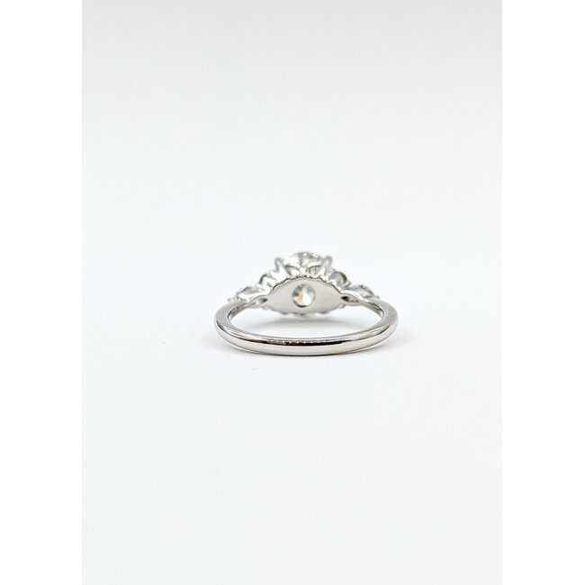 Ring Engagement 7-Across 1.85ct Round Brilliant Lab Grown Diamond IGI: 697520556 .50ctw Diamonds 18kw 1.8mm Sz6 2.7g 125100050