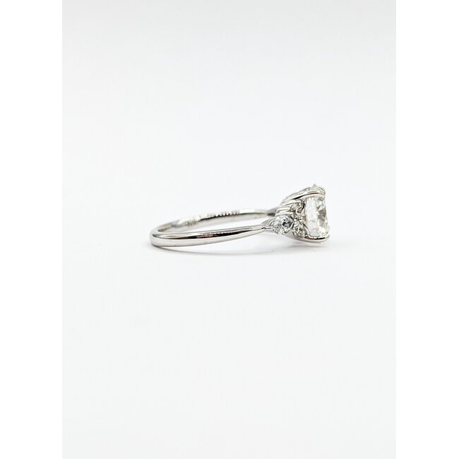 Ring Engagement 7-Across 1.85ct Round Brilliant Lab Grown Diamond IGI: 697520556 .50ctw Diamonds 18kw 1.8mm Sz6 2.7g 125100050