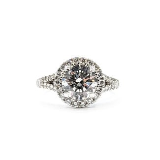 Ring Split Halo 2.00ct Round Lab Grown Diamonds .78ctw Lab Grown Diamonds 14kw 2.25mm Sz7 5.12g 125090098