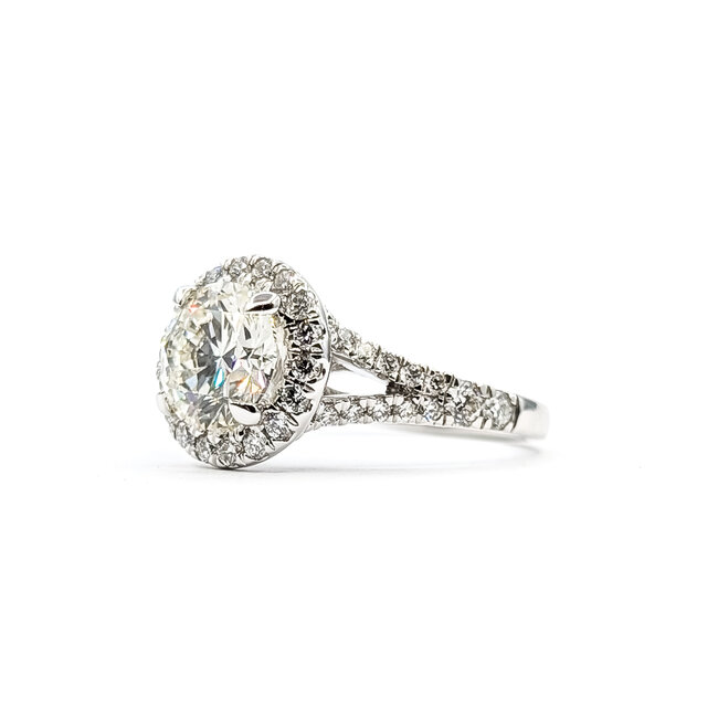 Ring Split Halo 2.00ct Round Lab Grown Diamonds .78ctw Lab Grown Diamonds 14kw 2.25mm Sz7 5.12g 125090098