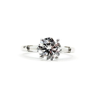 Ring 3-Stone 1.98ct Lab Grown Diamond LG681514034  .40ctw Near Colorless Diamonds 14kw 2.2mm Sz7 3.66g 125110052