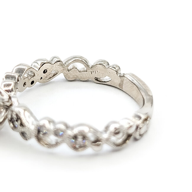 Ring Vine Milgrain 1.47ct Lab Grown Diamond IGI: LG646451400 .33ctw Round Diamonds 950pt 3.8mm Sz4 5.67g 125110049