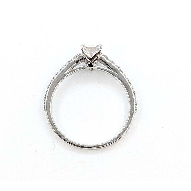 Ring Graduated Band 1ctw Emerald & Round Lab Grown Diamonds 14kw 1.6mm Sz7 2.14g 125090096