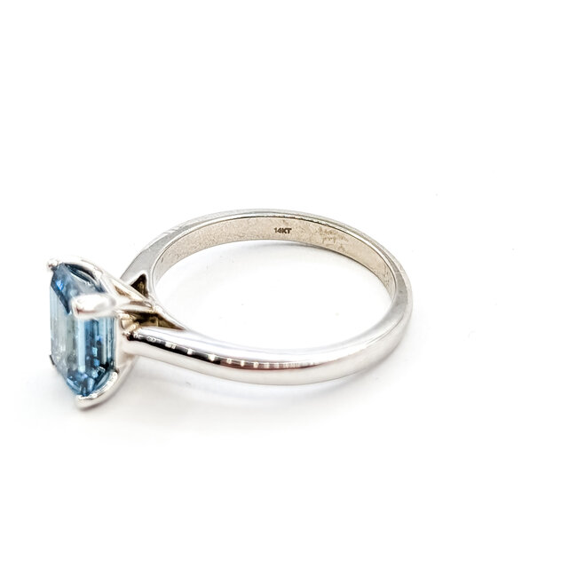 Ring 2.40ct Blue Emerald Lab Grown Diamonds 14kw 2.4mm Sz6.5 3.74g 125090092