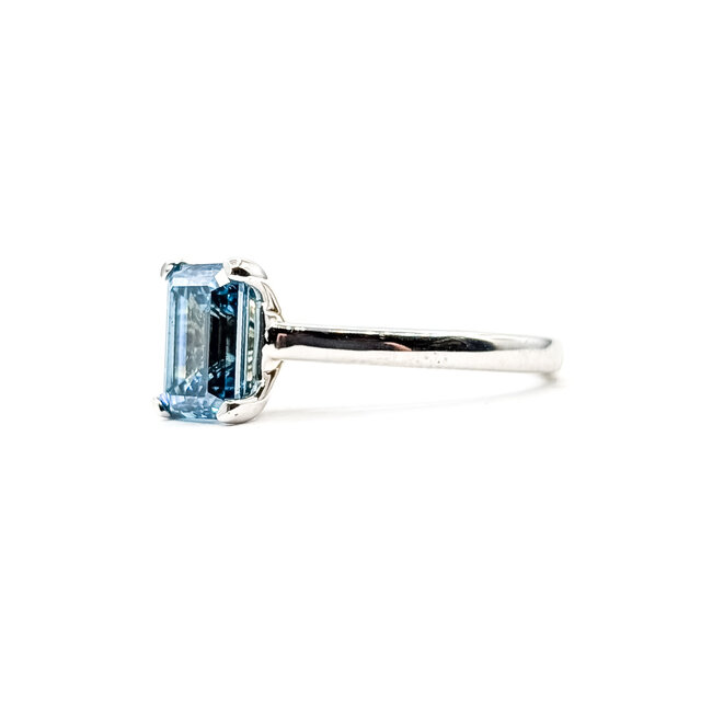 Ring 2.40ct Blue Emerald Lab Grown Diamonds 14kw 2.4mm Sz6.5 3.74g 125090092